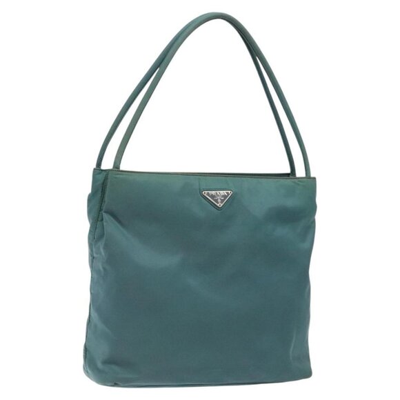 PRADA Shoulder Bag Nylon Blue Silver Auth am8395 - Picture 1 of 16
